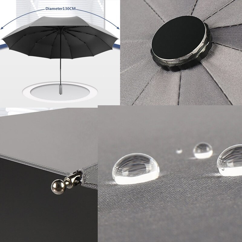 Umbrelă mare de vinil de 130 cm Umbrelă pentru bărbați Umbrelă de ploaie pentru femei Umbrelă de soare pliabilă rezistentă la vânt pentru umbrelă de soare pentru femei