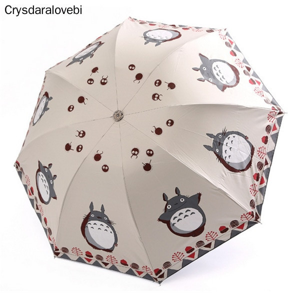 5 spalvų studija Ghibli Totoro prekės ženklo skėtis moteriškas mielas juokingas skėtis moterims skėčiai nuo saulės Anime sulankstomi skėčiai nuo lietaus