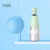 YADA Módny 5-násobný mini vreckový automatický dáždnik pre ženy a mužov, anti-UV dáždniky, skladací, daždivý, jednofarebný dáždnik YD200084