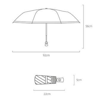 YADA Fashion 5 Fold Mini Pocket Automatic Umbrella για Γυναικείες Ανδρικές Ομπρέλες Anti-UV Πτυσσόμενες Βροχερές μονόχρωμες Ομπρέλες YD200084