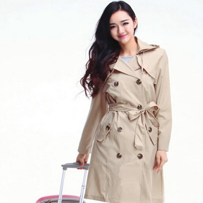 Pelerina de ploaie lungă până la genunchi, femei, cu centură, haină de ploaie, impermeabilă, poncho, jachete, pentru femei, Chubasqueros, impermeabile, capa de chuva