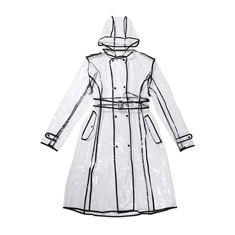 Dámsky priehľadný pršiplášť s kapucňou z EVA materiálu, pánska módna priehľadná cestovná pláštenka s kapucňou
