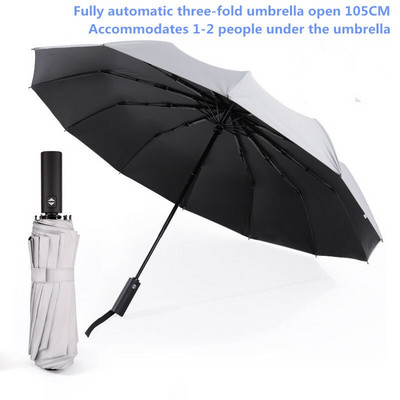 Vetruodolný dvojvrstvový odolný dáždnik, plne automatický dážďový dáždnik pre mužov a ženy, 10K silný luxusný biznis pánsky veľký dáždnik, slnečník