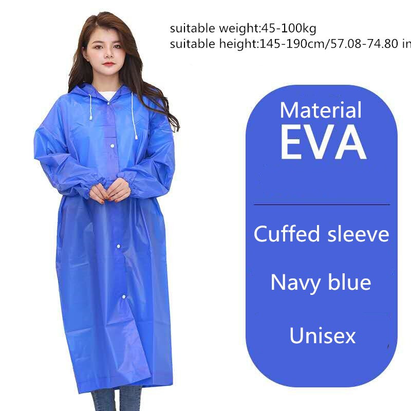 Pelernă de ploaie lungă, neagră, de modă pentru adulți, pentru femei, bărbați, cu glugă, pentru drumeții în aer liber, călătorii, pescuit, alpinism, îngroșată