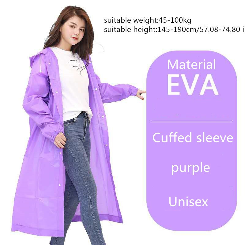 Pelernă de ploaie lungă, neagră, de modă pentru adulți, pentru femei, bărbați, cu glugă, pentru drumeții în aer liber, călătorii, pescuit, alpinism, îngroșată