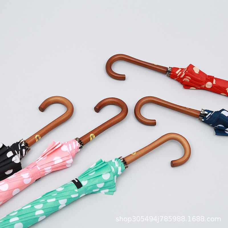 2021 Masívny drevený vonkajší dáždnik s dlhou rukoväťou, automatický UV luxusný dáždnik, dáždnik, prenosný letný vonkajší vreckový slnečník