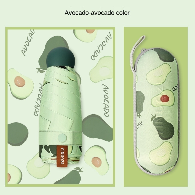 Mažas mados sulankstomas skėtis nuo lietaus vaisių vyriškas kišeninis saulės skėčiai nuo UV spindulių apsaugantis vandeniui atsparus nešiojamas kelioninis skėtis