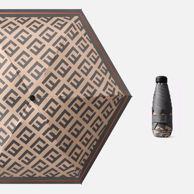 Mini 6-rebrový luxusný dámsky slnečník s UV ochranou, päťnásobný skladací módny slnečník, malý vinyl na slnečný alebo daždivý deň