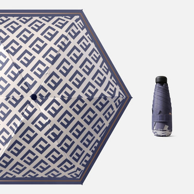 Mini 6-rebrový luxusný dámsky slnečník s UV ochranou, päťnásobný skladací módny slnečník, malý vinyl na slnečný alebo daždivý deň