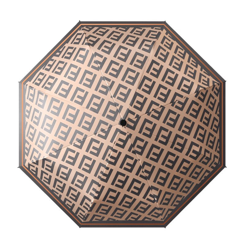 Mini 6-rebrový luxusný dámsky slnečník s UV ochranou, päťnásobný skladací módny slnečník, malý vinyl na slnečný alebo daždivý deň