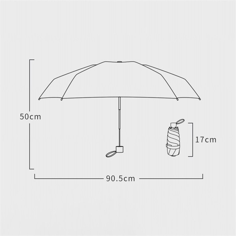 Mini 6-rebrový luxusný dámsky slnečník s UV ochranou, päťnásobný skladací módny slnečník, malý vinyl na slnečný alebo daždivý deň