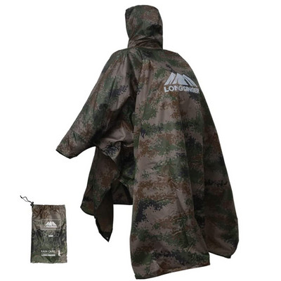 Asinse 3 în 1 în aer liber, impermeabilă, ușoară, reutilizabilă, haină de ploaie, bărbați, femei, cu glugă și brațe reglabile pentru drumeții, vânătoare, urcare