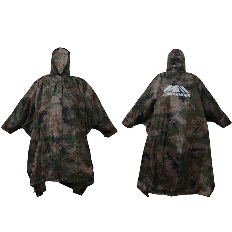 Asinse 3 în 1 în aer liber, impermeabilă, ușoară, reutilizabilă, haină de ploaie, bărbați, femei, cu glugă și brațe reglabile pentru drumeții, vânătoare, urcare