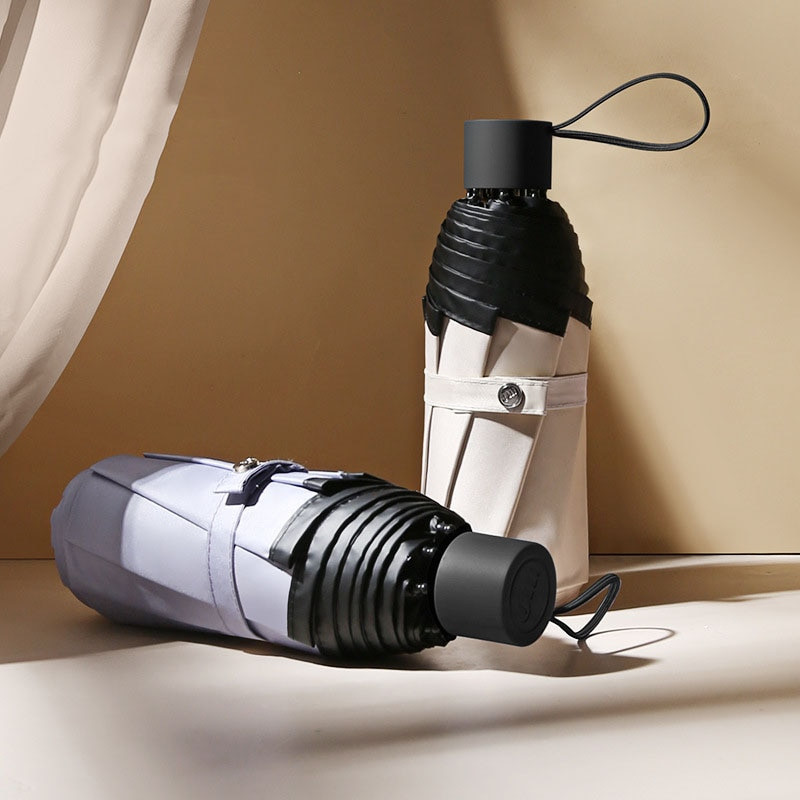 8 Ribs Pocket Mini Umbrella Anti UV Paraguas Sun Umbrella Vihmamust kattega Kerge kokkupandav kaasaskantavad vihmavarjud Naistele Meestele Tüdrukutele