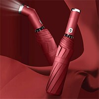 Plne automatický vstavaný reflexný LED svetelný dáždnik, trojnásobný skladací dáždnik, 10 cestovných dáždnikov, vetruodolný dáždnik, osvetlenie dáždnika do dažďa