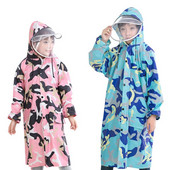 Nylonový maskáčový nepriepustný detský pršiplášť, vonkajší, nepremokavý, vetruodolný, detský pršiplášť, dvojitá čiapka, chlapčenský a dievčenský pončo, pršiplášť