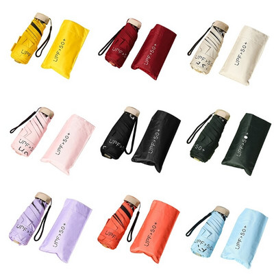2022 New Mini Pocket Women Umbrella Ultralight Rain Sun Umbrella Girls Portable Folding Umbrella Anti UV Parasol