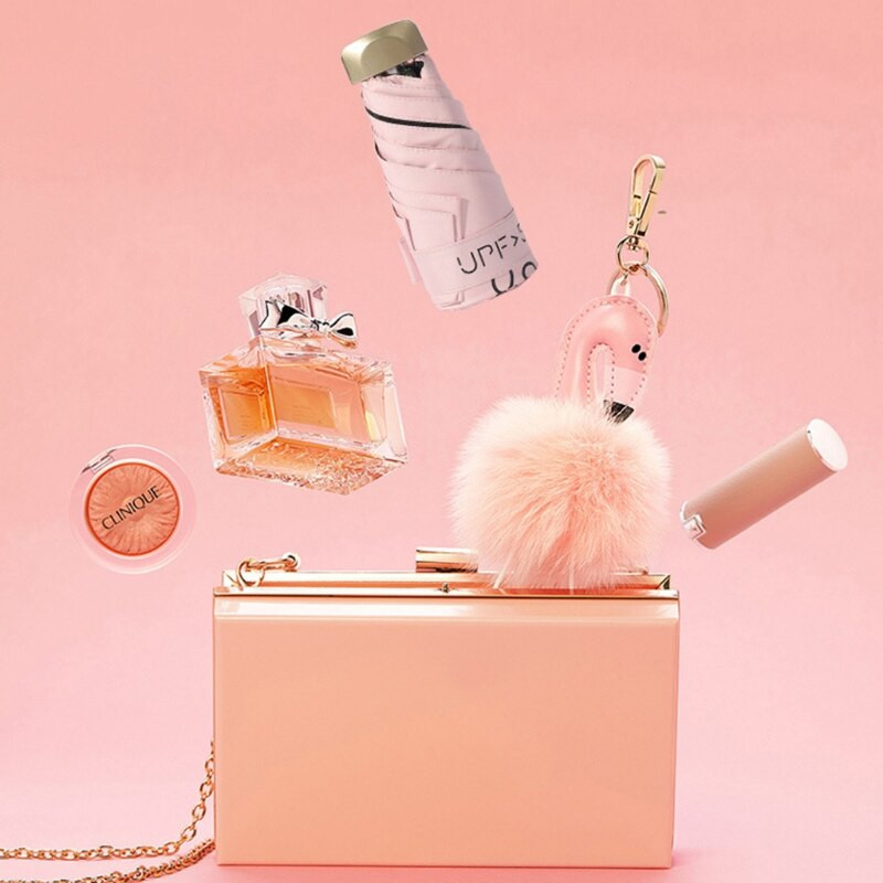 2022. gada jauns mini kabatas sieviešu lietussargs, īpaši viegls lietus saulessargs meitenēm, pārnēsājams, saliekams lietussargs pret UV saulessargu