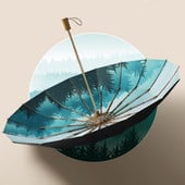 Dámsky slnečník do dažďa v čínskom štýle s UPF50+ opaľovacím krémom, 16 K, vetruodolný, dievčenský slnečník, čierny povlak, plážový, vonkajší