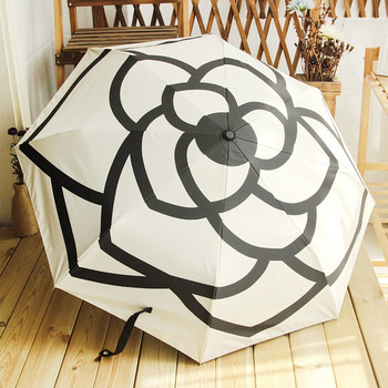 Търговия на едро с ветроустойчив чадър за дъжд Дамски анти-UV чадър Parapluie Дамски подарък Три сгъваеми чадъра