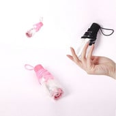 Priehľadný skladací dáždnik malá veľkosť módny priehľadný dáždnik dámsky slnečník čisto manuálny mini dámsky štýl