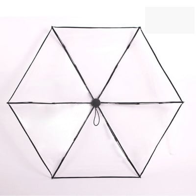 Priehľadný skladací dáždnik malá veľkosť módny priehľadný dáždnik dámsky slnečník čisto manuálny mini dámsky štýl