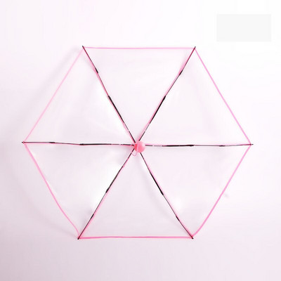 Priehľadný skladací dáždnik malá veľkosť módny priehľadný dáždnik dámsky slnečník čisto manuálny mini dámsky štýl