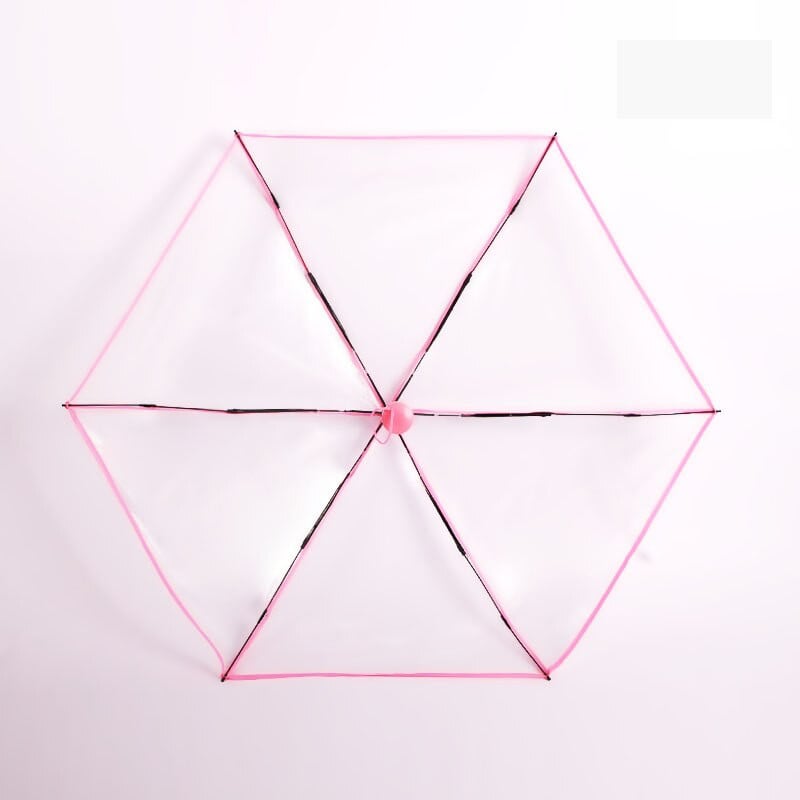 Priehľadný skladací dáždnik malá veľkosť módny priehľadný dáždnik dámsky slnečník čisto manuálny mini dámsky štýl