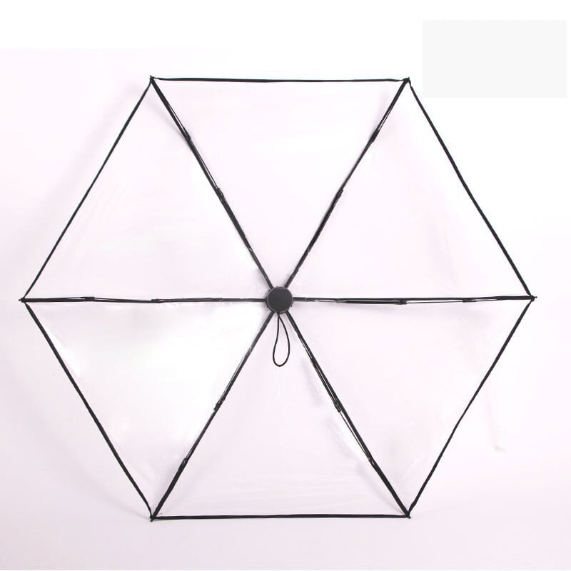 Priehľadný skladací dáždnik malá veľkosť módny priehľadný dáždnik dámsky slnečník čisto manuálny mini dámsky štýl