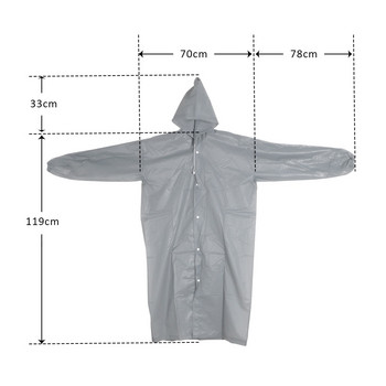 Διαφανές αδιάβροχο κάλυμμα βροχής EVA 5 χρωμάτων με κουκούλα Ponchos Γυναικείες άντρες Αδιάβροχα Camping Outdoor Travel Ελαστικές μανσέτες