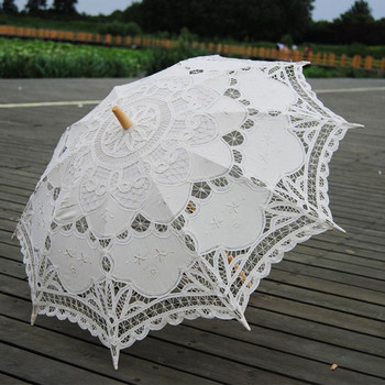 Ελκυστική ομπρέλα ηλίου, ανθεκτική φωτεινή ευρεία εφαρμογή, μοτίβο λουλουδιών δαντέλας, οπτικό εφέ αντηλιακό