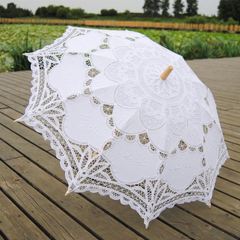 Ελκυστική ομπρέλα ηλίου, ανθεκτική φωτεινή ευρεία εφαρμογή, μοτίβο λουλουδιών δαντέλας, οπτικό εφέ αντηλιακό