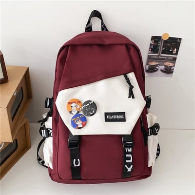 Moderný textilný batoh s 3D prvkom a nápisom pre mužov