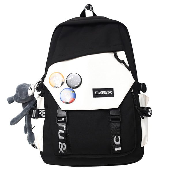 Moderný textilný batoh s 3D prvkom a nápisom pre mužov