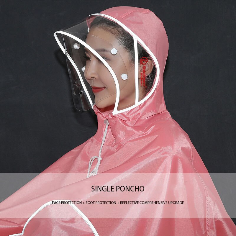 Lietaus pončas, atsparus vėjui, atsparus vandeniui su veidrodžio dangteliu Siamo vienvietis su gaubtu lietpalčiu Motociklo skalbimo moteriškas vyriškas paltas nuo lietaus