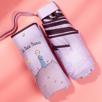 Mini roztomilý dáždnik Malý princ, dáždnik do dažďa, vreckový skladací dáždnik, dámsky slnečník, krásny vreckový dievčenský darčekový dáždnik