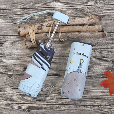 Mini roztomilý dáždnik Malý princ, dáždnik do dažďa, vreckový skladací dáždnik, dámsky slnečník, krásny vreckový dievčenský darčekový dáždnik