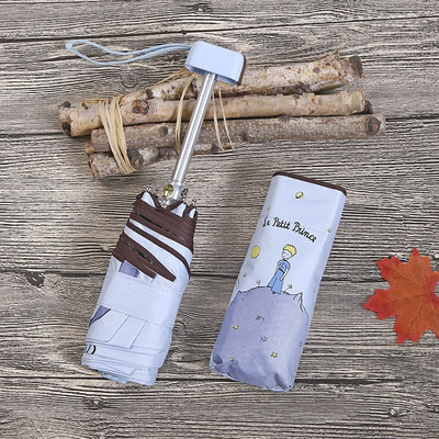 Mini roztomilý dáždnik Malý princ, dáždnik do dažďa, vreckový skladací dáždnik, dámsky slnečník, krásny vreckový dievčenský darčekový dáždnik