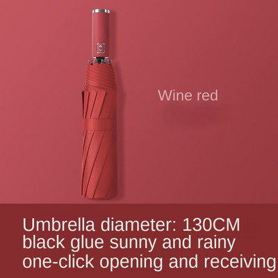 Veľký skladací silný vetruodolný cestovný dáždnik pre rodiny 130 cm, veľký paraguas, 3-násobný dáždnik do dažďa a búrky pre mužov