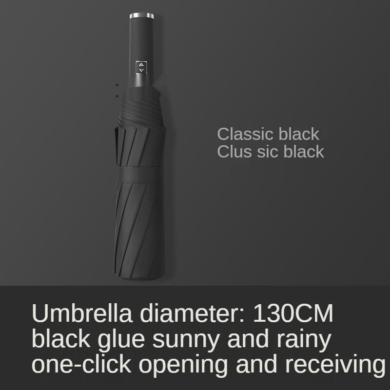 Veľký skladací silný vetruodolný cestovný dáždnik pre rodiny 130 cm, veľký paraguas, 3-násobný dáždnik do dažďa a búrky pre mužov
