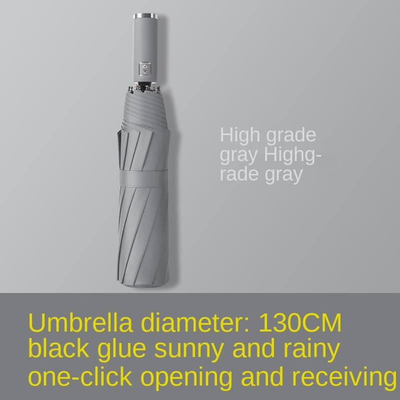 Veľký skladací silný vetruodolný cestovný dáždnik pre rodiny 130 cm, veľký paraguas, 3-násobný dáždnik do dažďa a búrky pre mužov