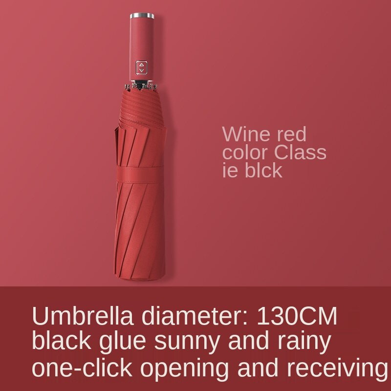 Veľký skladací silný vetruodolný cestovný dáždnik pre rodiny 130 cm, veľký paraguas, 3-násobný dáždnik do dažďa a búrky pre mužov