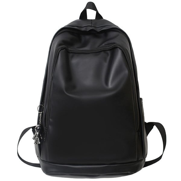 Pánsky kožený batoh čistého modelu so zapínaním na zips