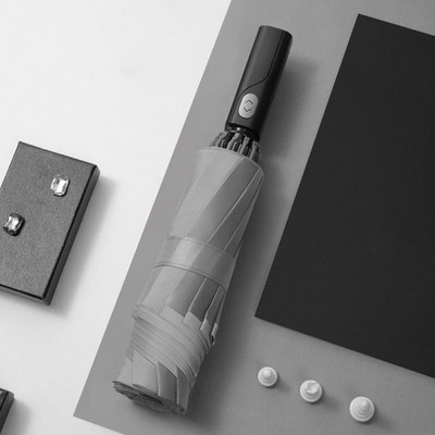 Reflexný skladací automatický dáždnik s ochranou proti dažďu, UV žiarením pre mužov a ženy, obchodný dáždnik, veľký, 3-skladací