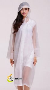 Nová ekologická nepremokavá zelená želé EVA priehľadná vetrovka pre mužov a ženy, pršiplášť s kapucňou, pončo pre voľný čas