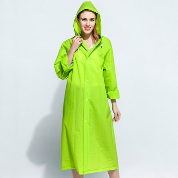 Νέο φιλικό προς το περιβάλλον αδιάβροχο πράσινο ζελέ EVA διαφανές αντιανεμικό ανδρικό και γυναικείο αδιάβροχο με κουκούλα για εξωτερικούς χώρους Rainwear Poncho