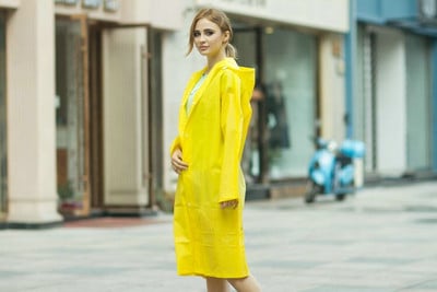 Nová ekologická nepremokavá zelená želé EVA priehľadná vetrovka pre mužov a ženy, pršiplášť s kapucňou, pončo pre voľný čas