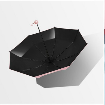 Слънцезащитен чадър с пет държача слънцезащитен UV сгъваем чадър женски сенник капсула за двойна употреба компактен преносим джоб