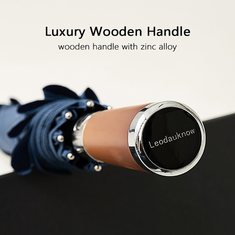 Luxusný 24K dlhý dáždnik pre biznis mužov, vetruodolný, drevený, veľký golfový dáždnik, vonkajší, vysoko kvalitný, cestovný, rovný dáždnik