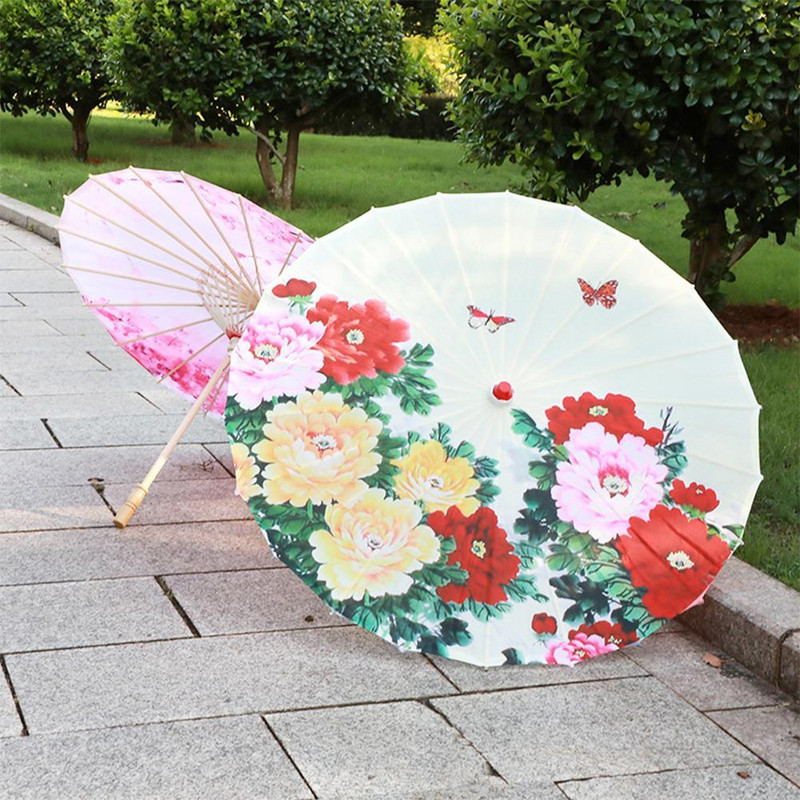 2022 Hodvábna látka Japonský klasický dáždnik Umenie olejový papier Maľovaný čínsky tradičný dáždnik Cosplay fotorekvizita Tanečný dáždnik